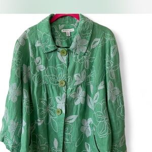 JM Collection Mint Green Linen Jacket